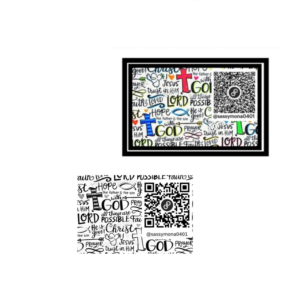 QR Inspirational Faith QR Cards and Stickers 25 2x4 Stickers 25 Cards 3.73x2 in